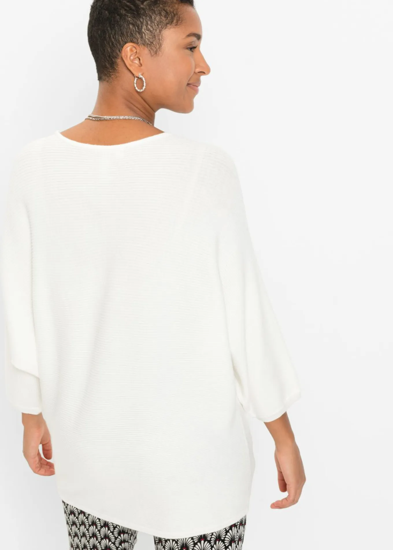 Jersey de canalé oversize de mezcla de viscosa