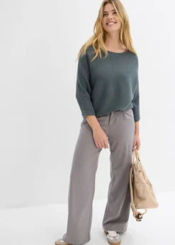 Jersey de canalé oversize de mezcla de viscosa