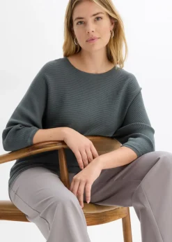 Jersey de canalé oversize de mezcla de viscosa