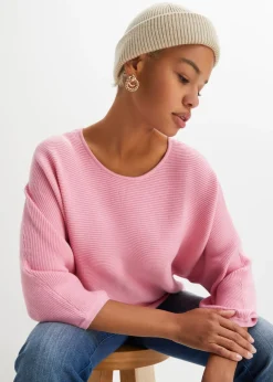 Jersey de canalé oversize de mezcla de viscosa