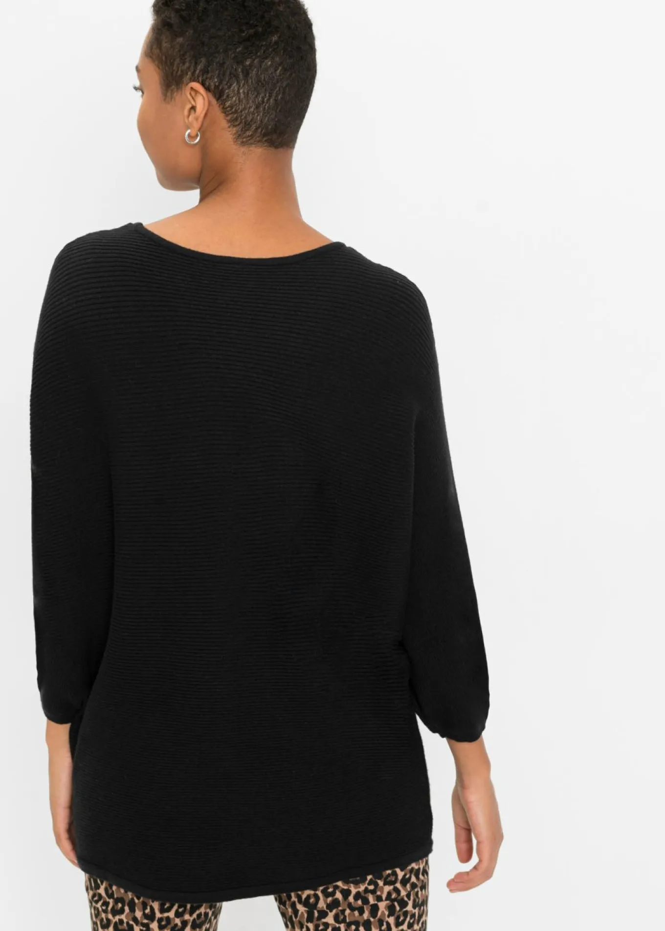 Jersey de canalé oversize de mezcla de viscosa