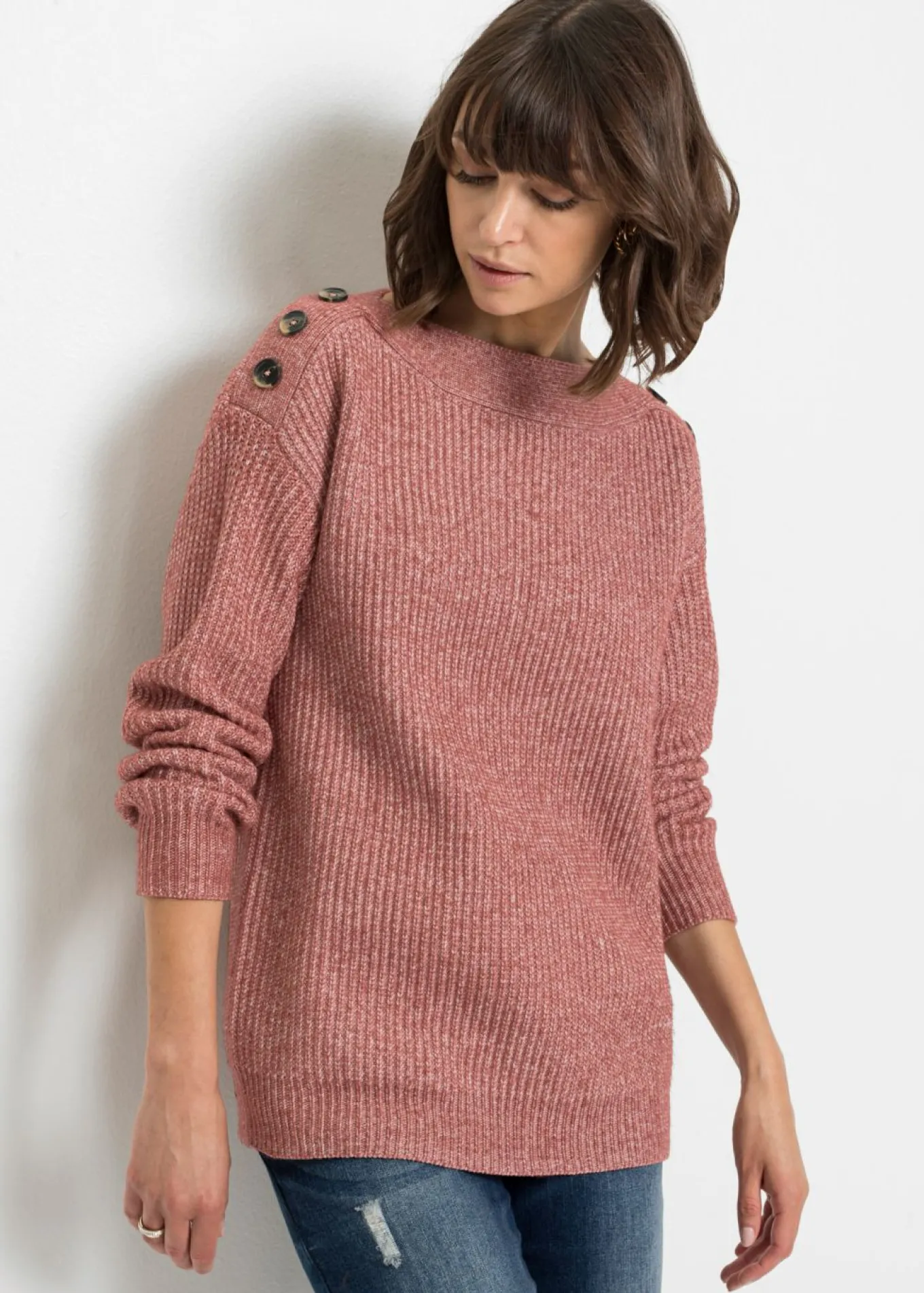 Jersey de corte holgado con botones