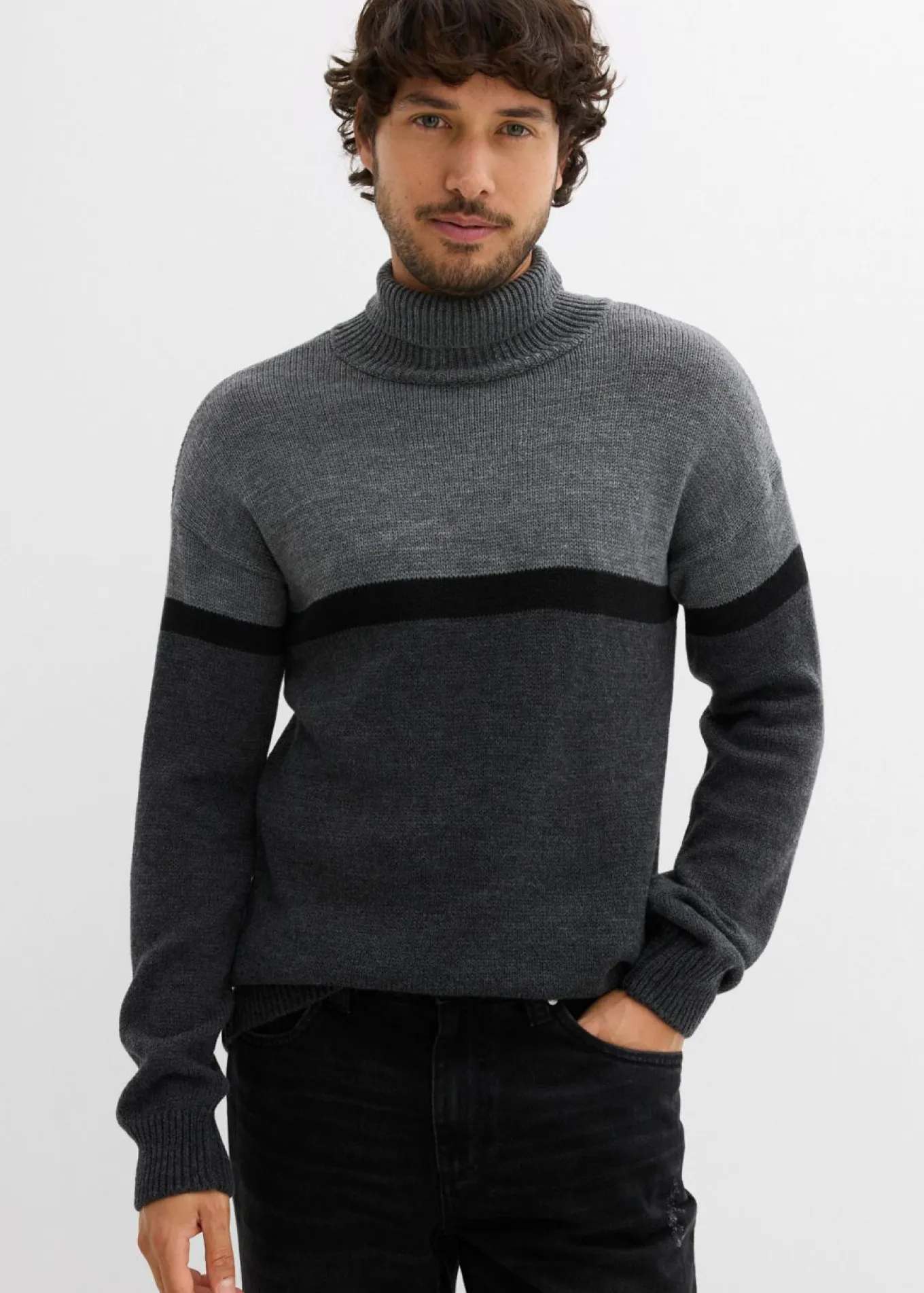 Jersey de cuello alto con diseño color block