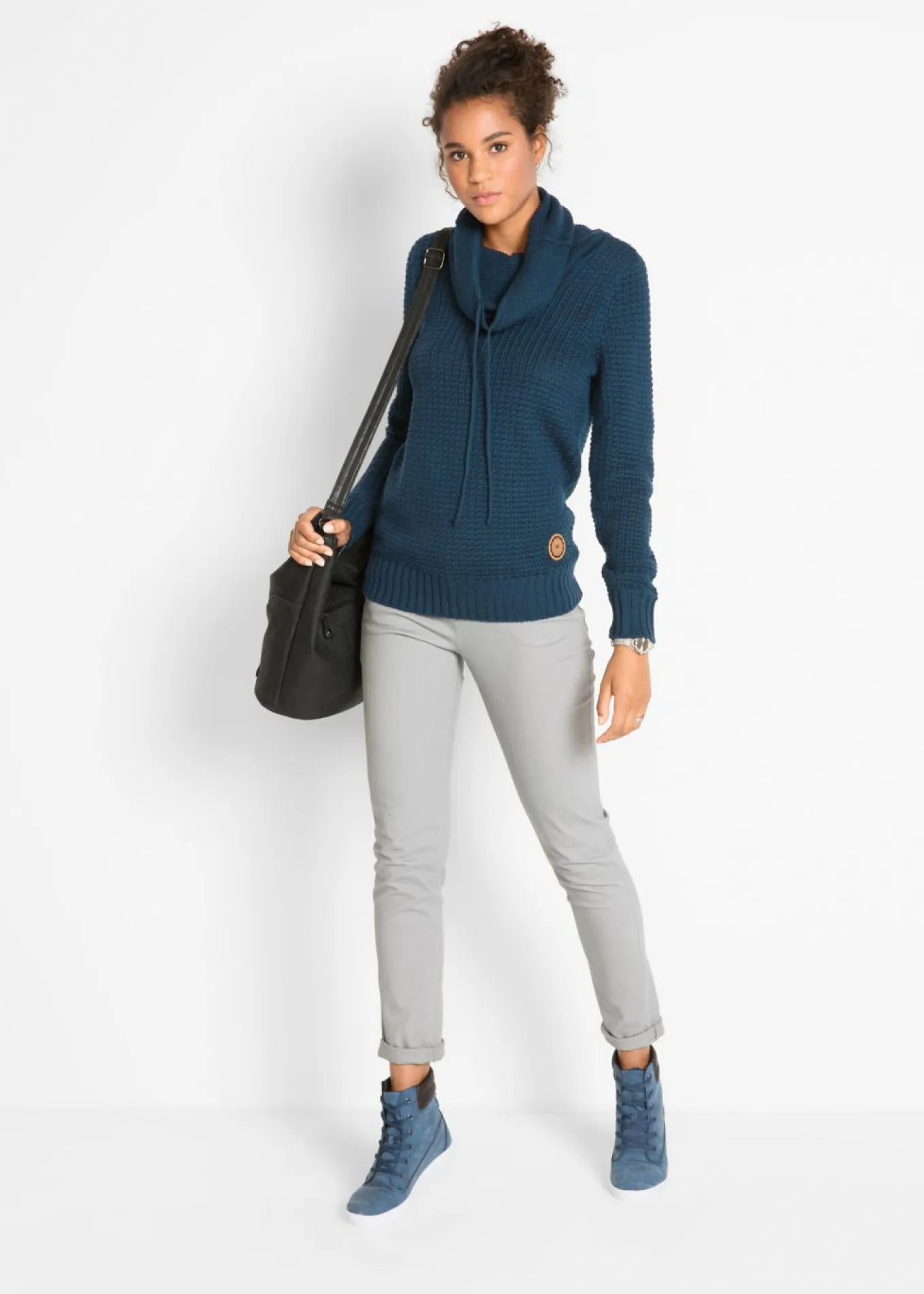 Jersey de cuello alto con cordones