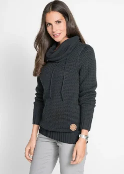 Jersey de cuello alto con cordones