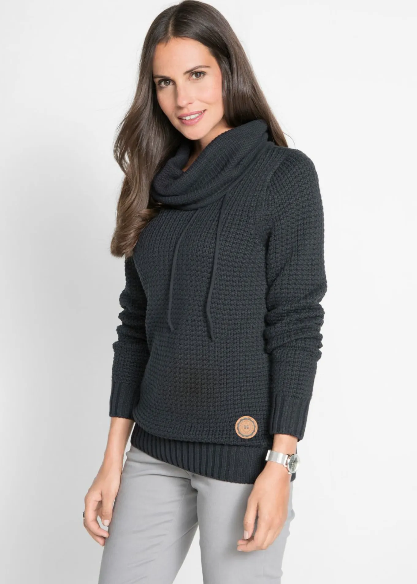 Jersey de cuello alto con cordones