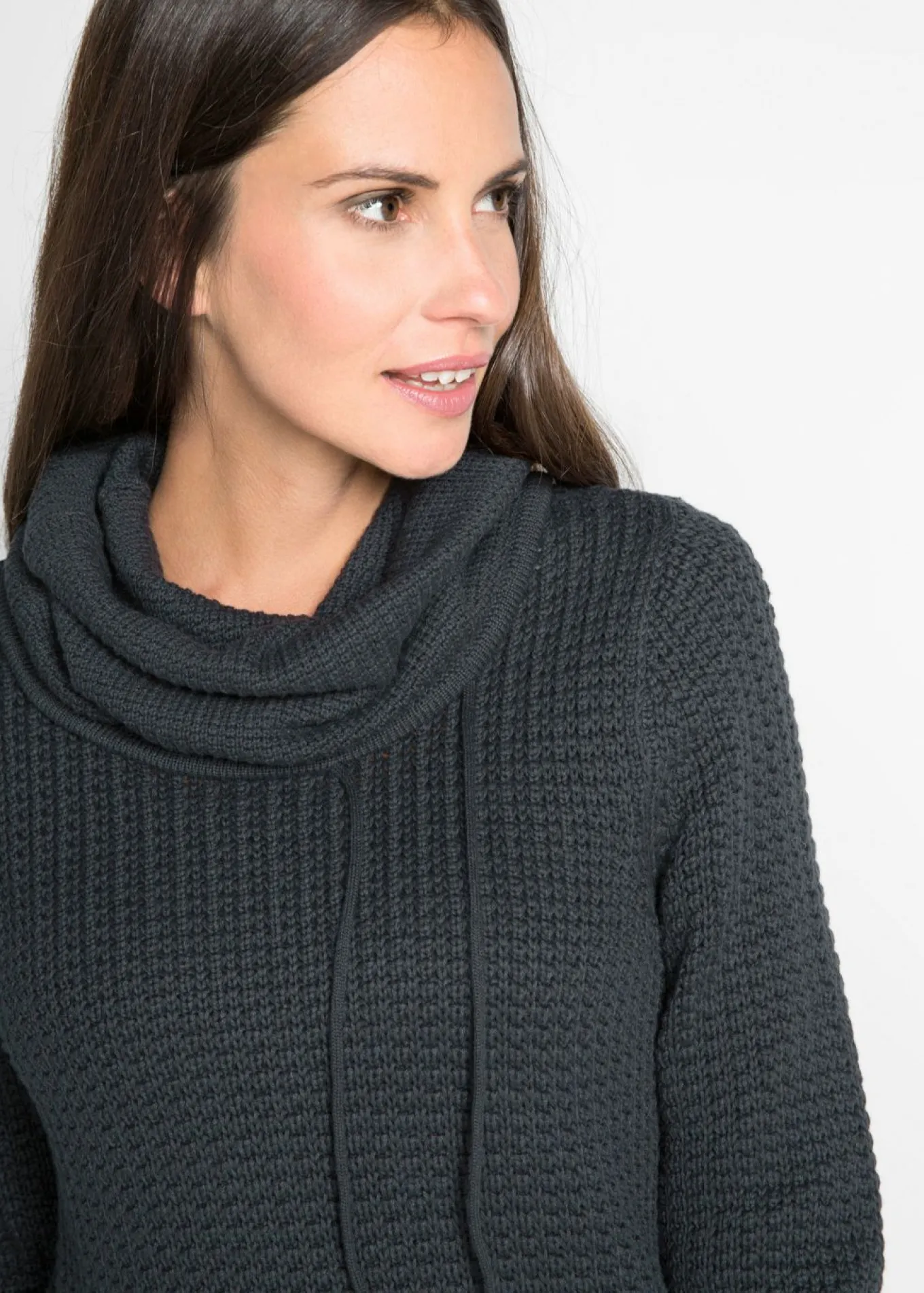 Jersey de cuello alto con cordones