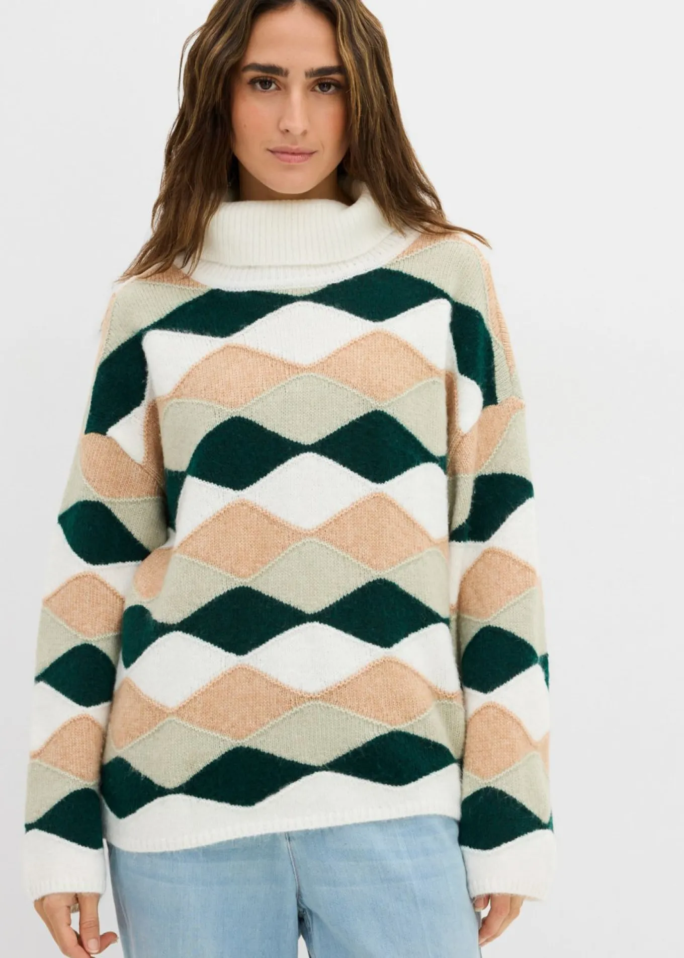 Jersey de cuello alto con patrón