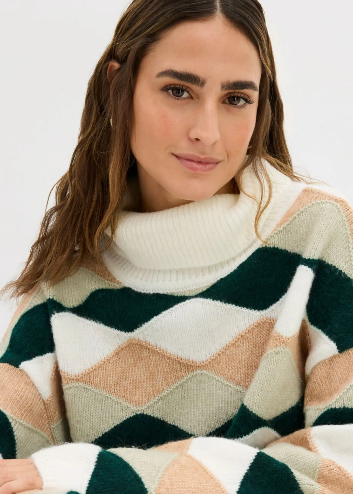 Jersey de cuello alto con patrón