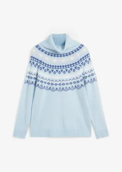 Jersey de cuello alto con patrón nórdico