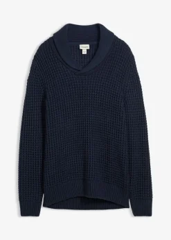 Jersey de cuello alto de punto grueso con estructura tipo barquillo