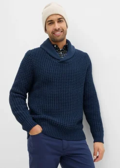 Jersey de cuello alto de punto grueso con estructura tipo barquillo