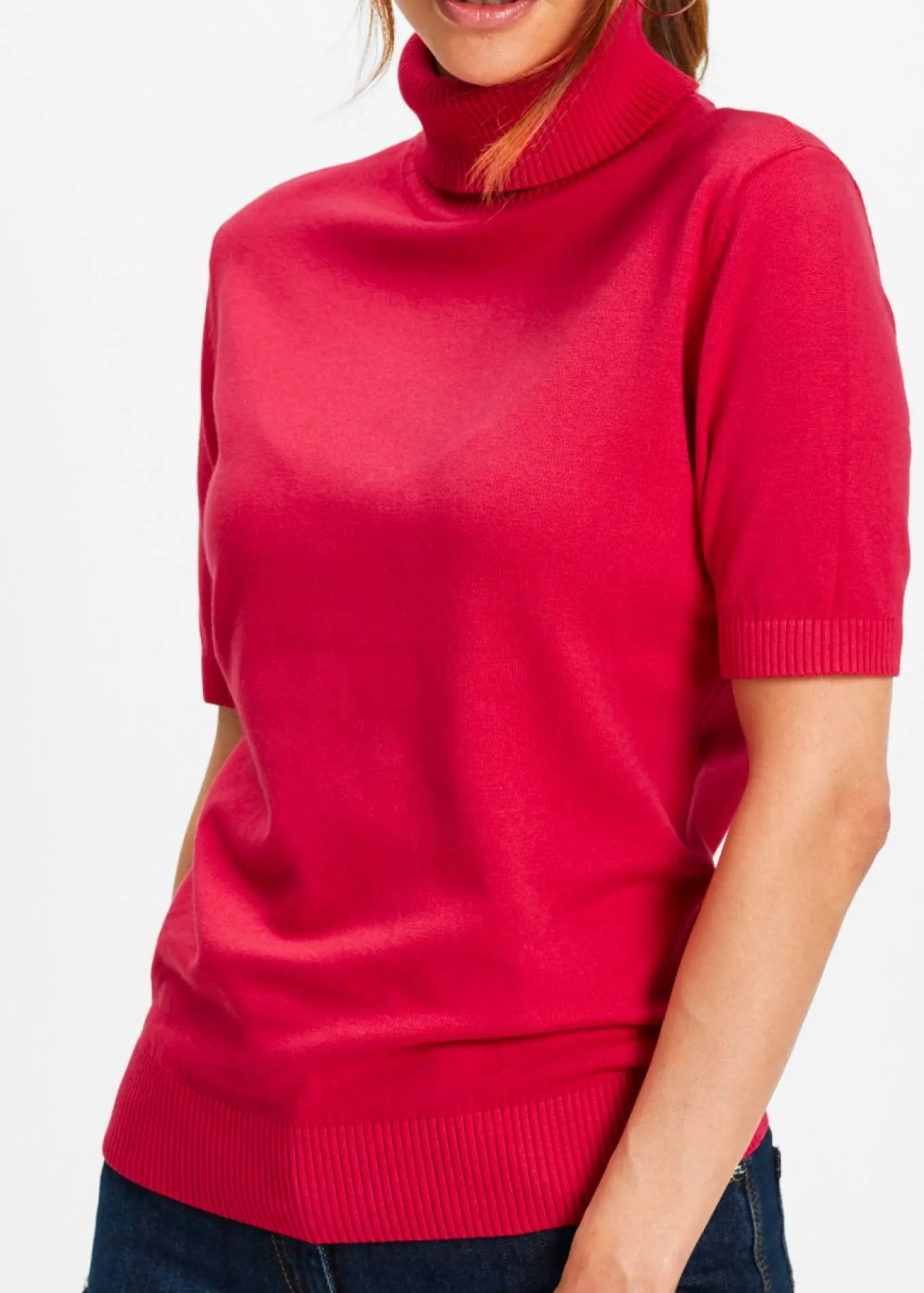 Jersey de cuello alto y manga corta