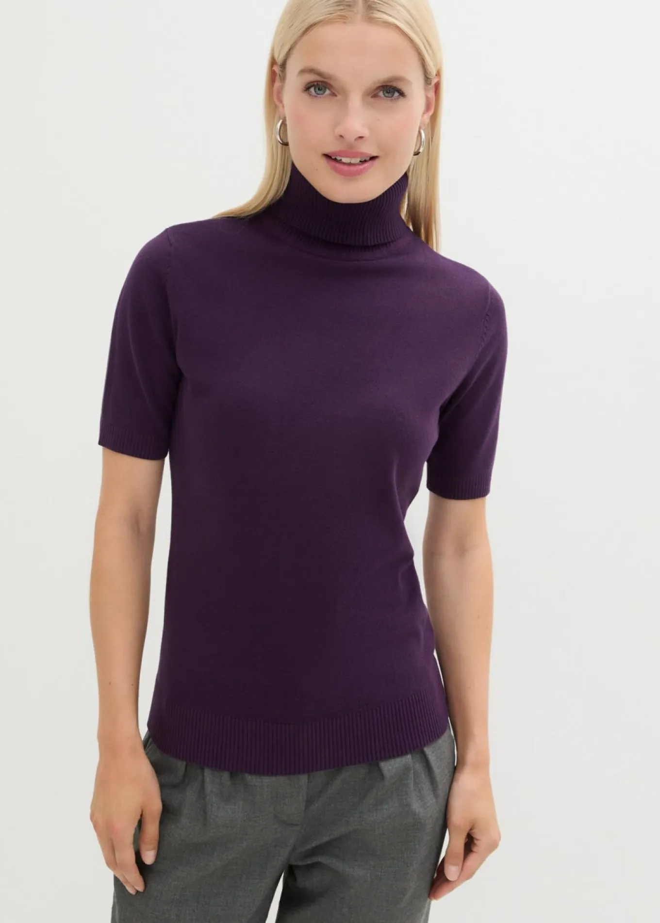 Jersey de cuello alto y manga corta