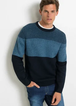 Jersey de cuello redondo con diseño de bloques de color