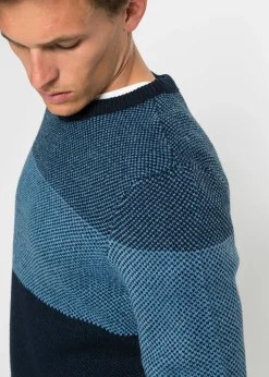 Jersey de cuello redondo con diseño de bloques de color