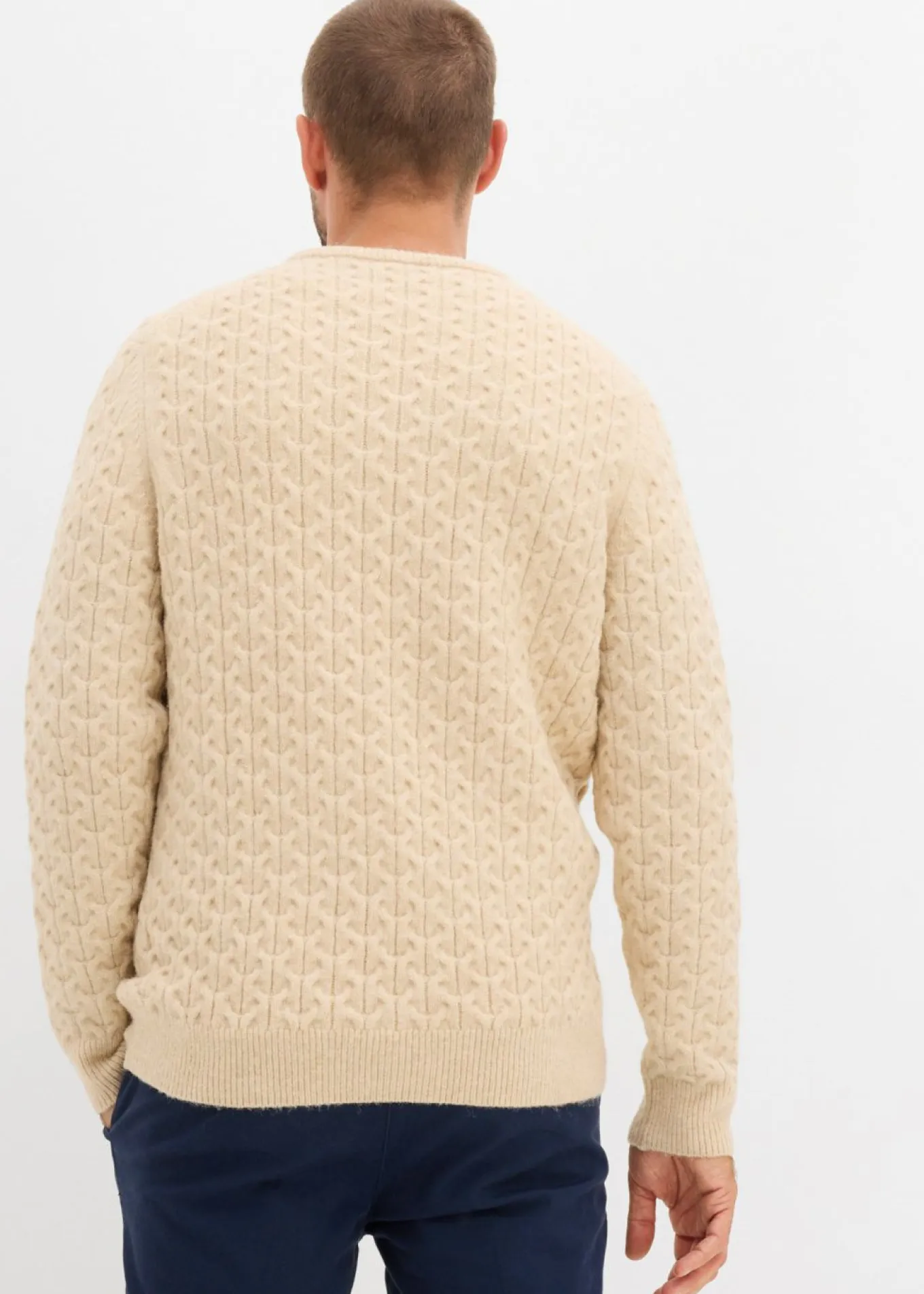 Jersey de cuello redondo con estructura