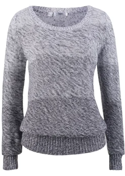 Jersey de cuello redondo con degradado cromático y manga larga