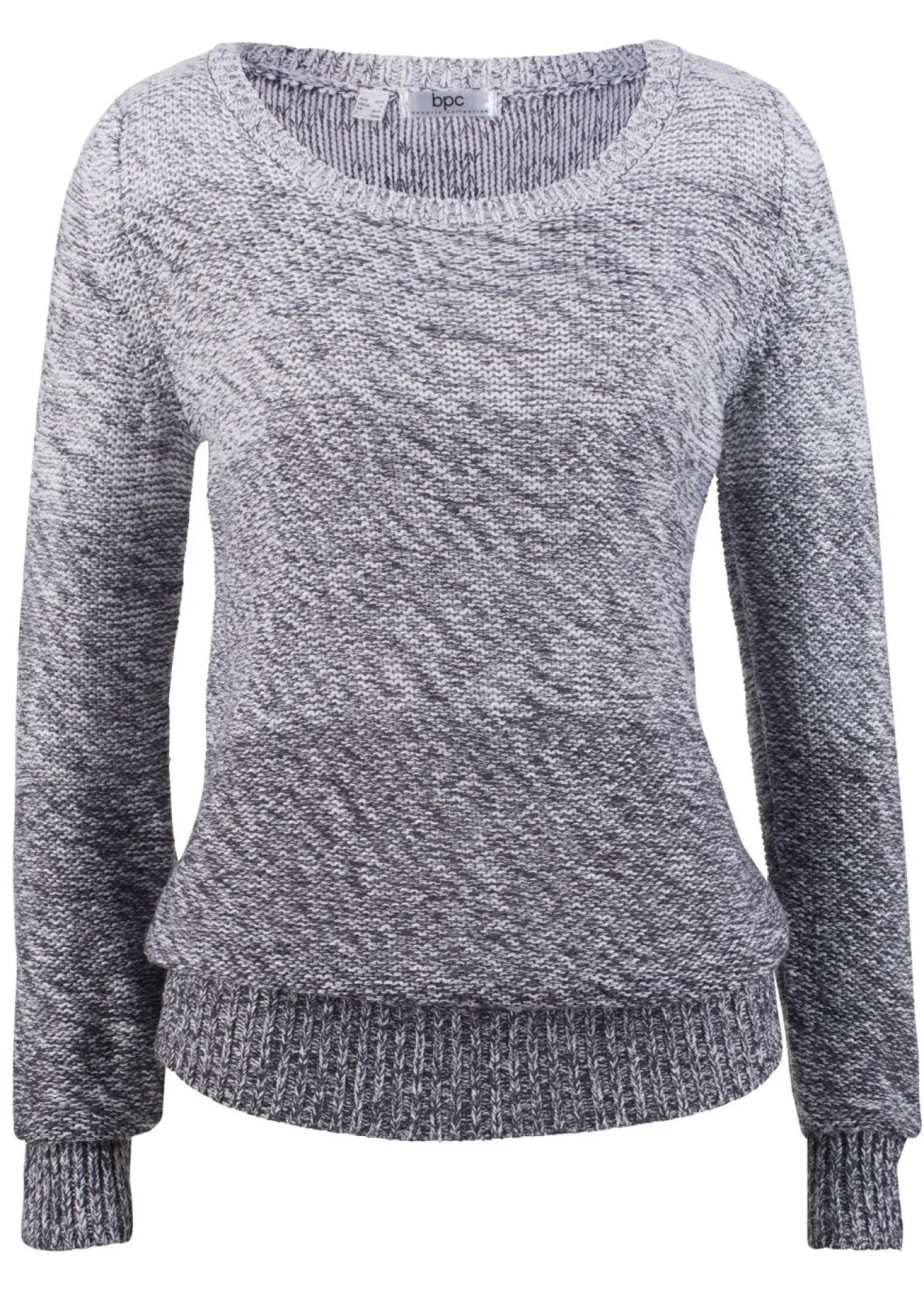 Jersey de cuello redondo con degradado cromático y manga larga