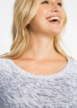 Jersey de cuello redondo con degradado cromático y manga larga