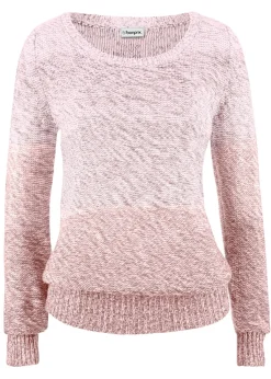 Jersey de cuello redondo con degradado cromático y manga larga