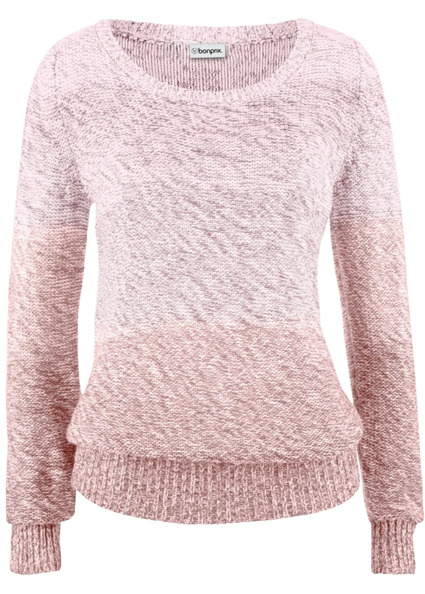 Jersey de cuello redondo con degradado cromático y manga larga