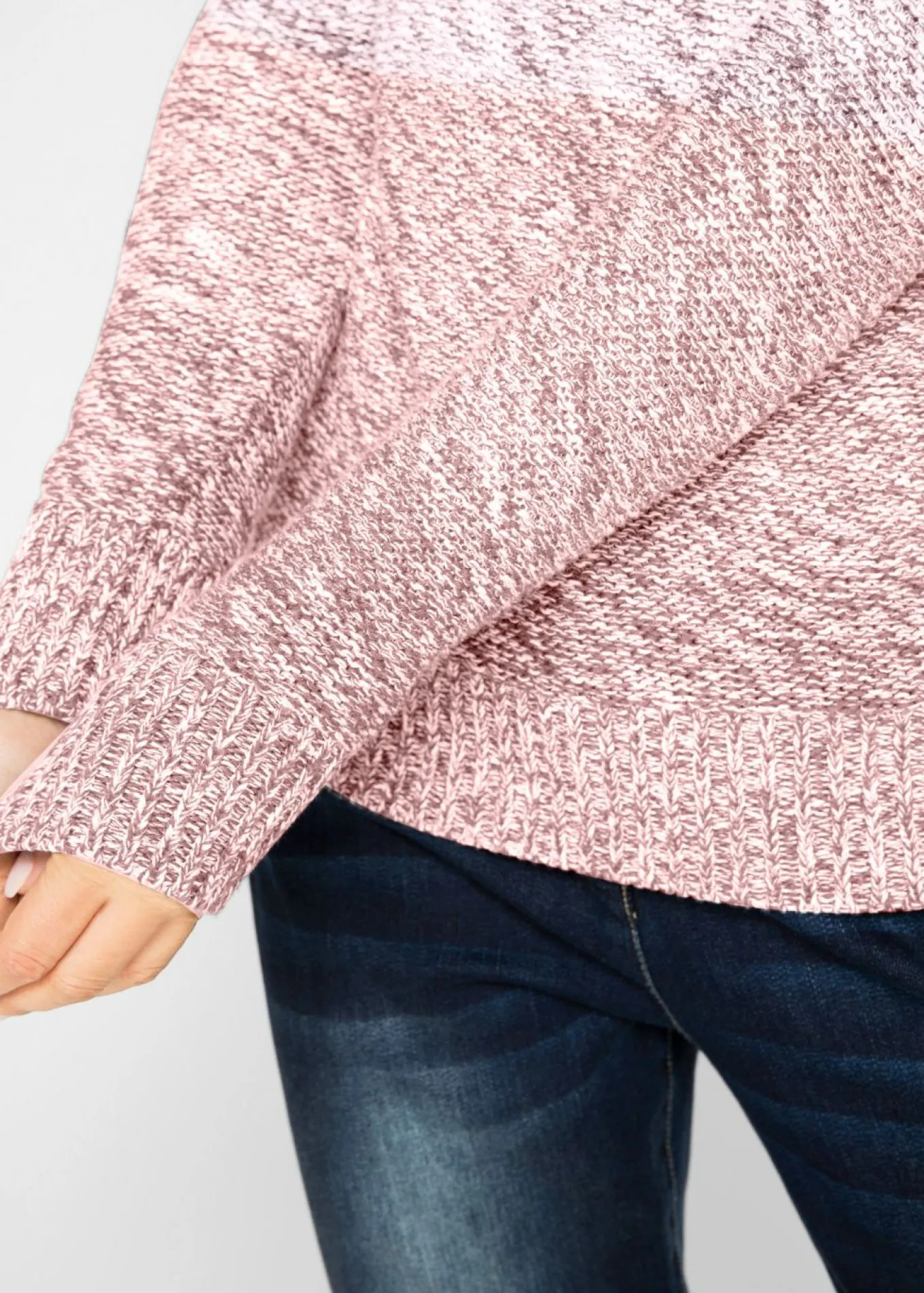 Jersey de cuello redondo con degradado cromático y manga larga