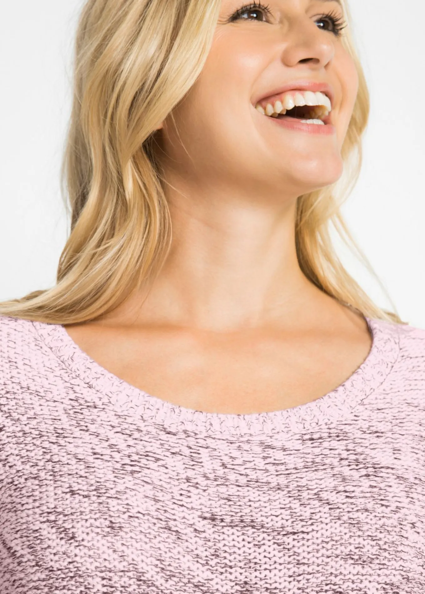 Jersey de cuello redondo con degradado cromático y manga larga