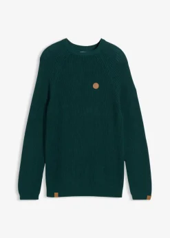 Jersey de cuello redondo en suave mezcla de algodón