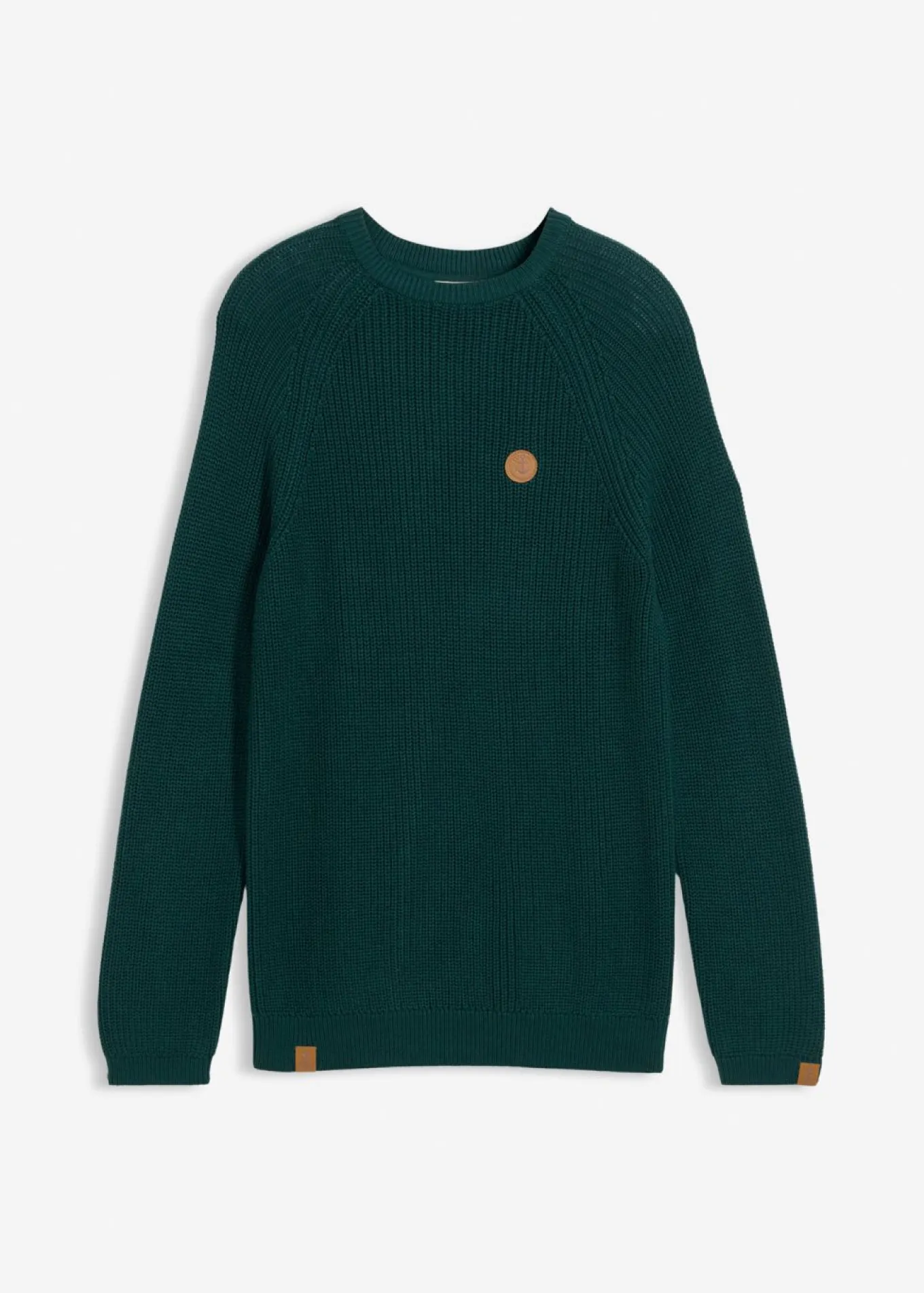 Jersey de cuello redondo en suave mezcla de algodón
