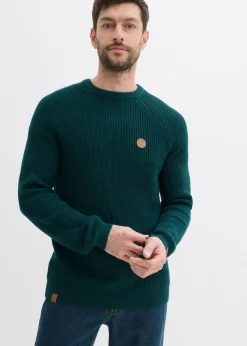 Jersey de cuello redondo en suave mezcla de algodón
