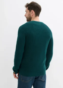 Jersey de cuello redondo en suave mezcla de algodón