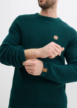 Jersey de cuello redondo en suave mezcla de algodón