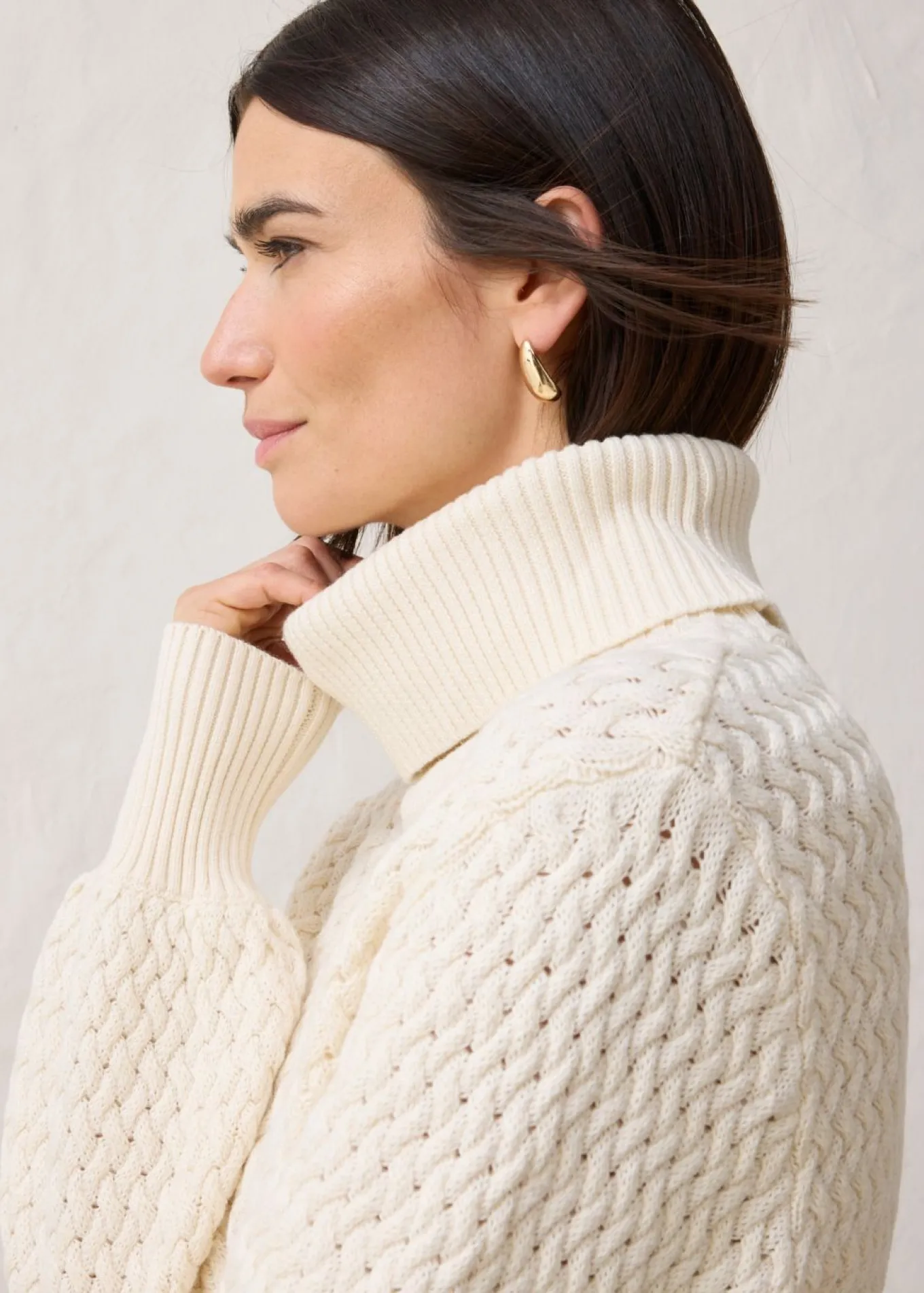 Jersey de cuello vuelto con lana merino