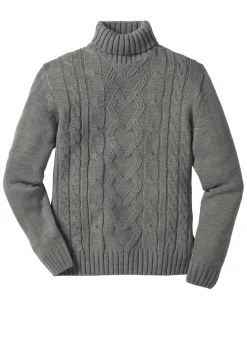 Jersey de cuello vuelto con patrón trenzado