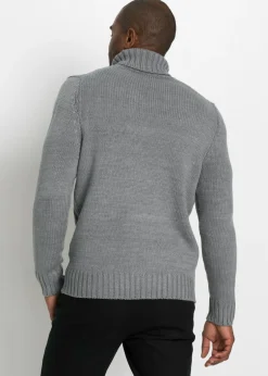 Jersey de cuello vuelto con patrón trenzado