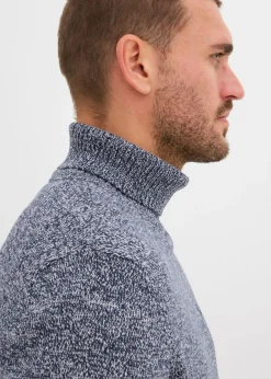 Jersey de cuello vuelto con algodón