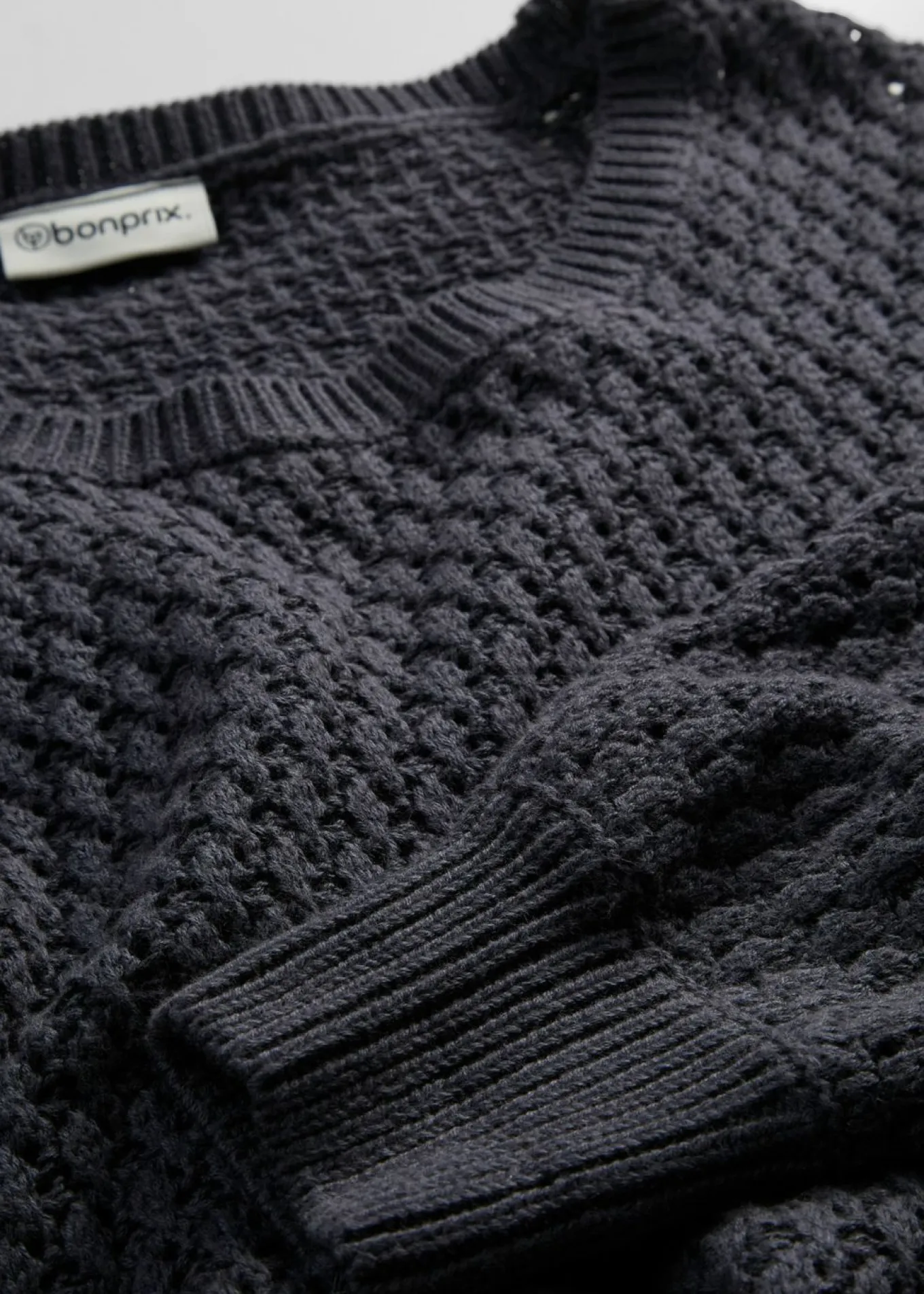 Jersey de mezcla de algodón con punto estructurado