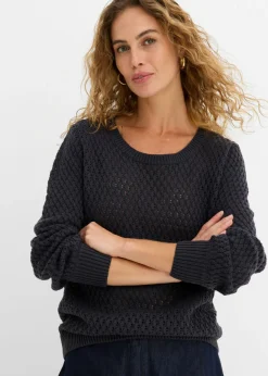 Jersey de mezcla de algodón con punto estructurado