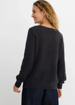 Jersey de mezcla de algodón con punto estructurado