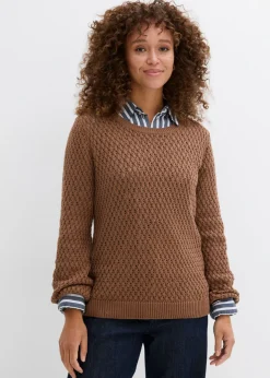 Jersey de mezcla de algodón con punto estructurado