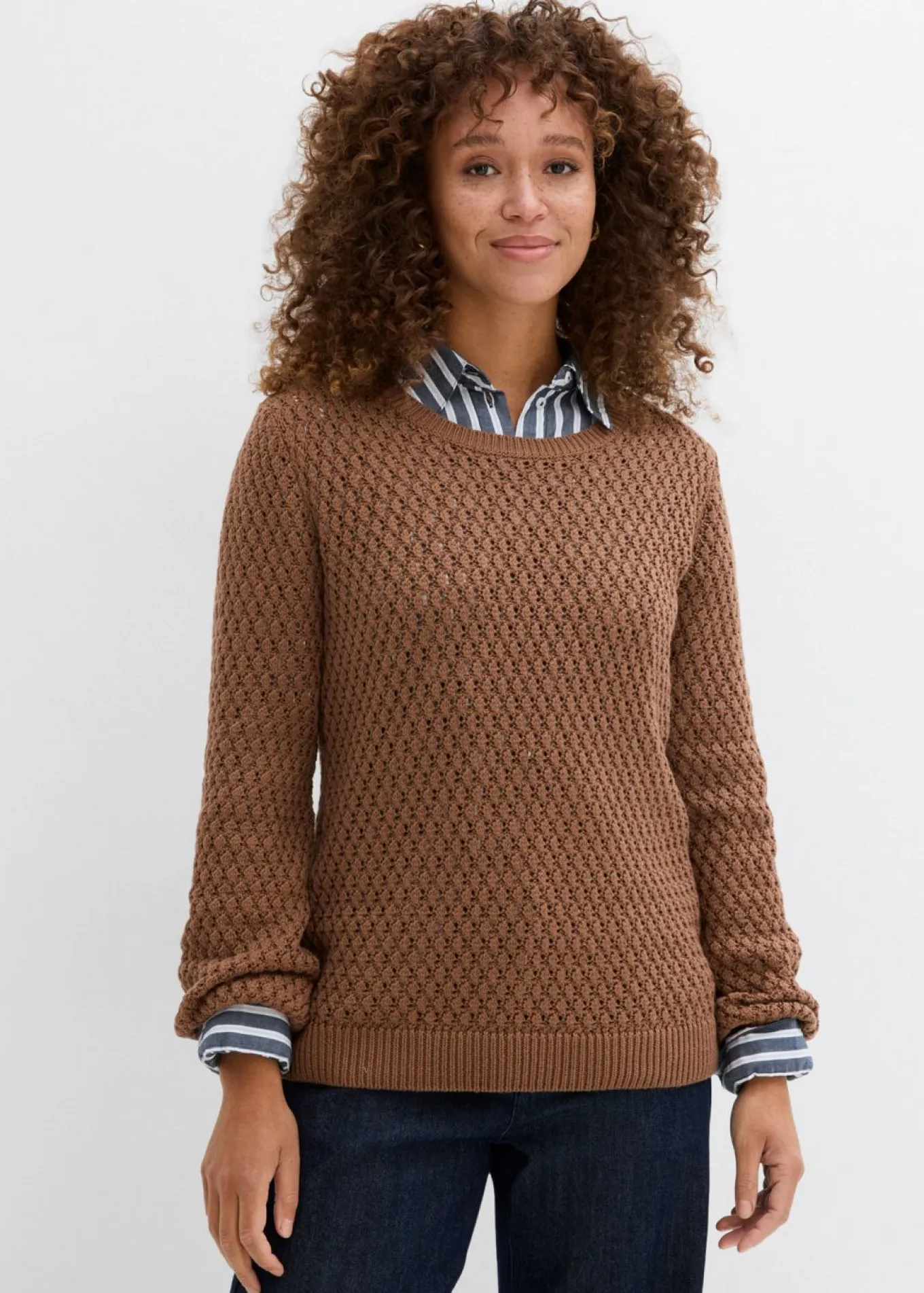 Jersey de mezcla de algodón con punto estructurado