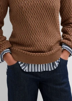 Jersey de mezcla de algodón con punto estructurado