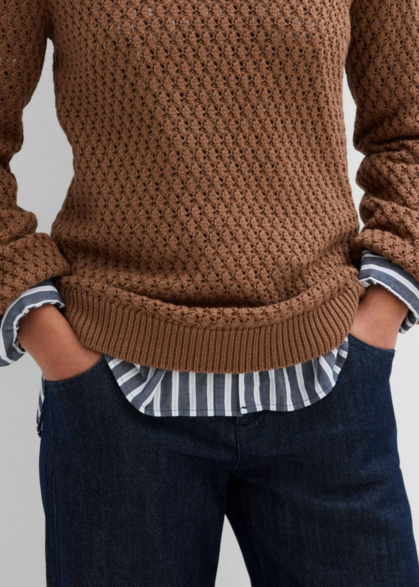 Jersey de mezcla de algodón con punto estructurado