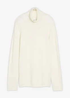 Jersey de mezcla de cachemir suave con cuello vuelto