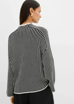 Jersey de mezcla de viscosa con cuello alto