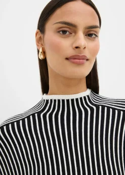 Jersey de mezcla de viscosa con cuello alto