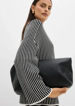 Jersey de mezcla de viscosa con cuello alto