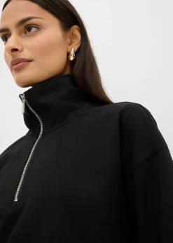 Jersey de mezcla de viscosa con cuello troyer