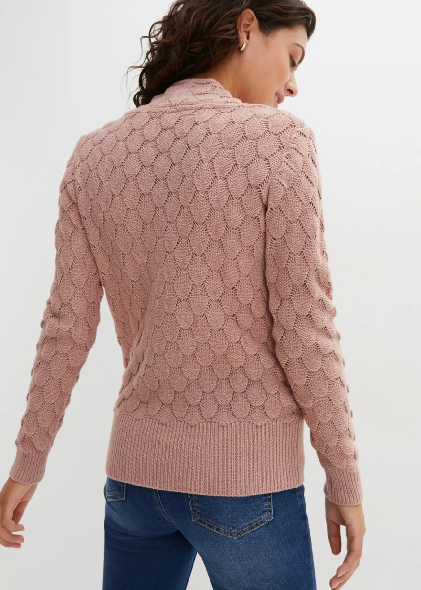 Jersey de punto ajour con aspecto cruzado